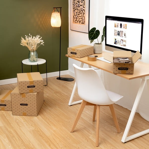 Sada 2 béžových úložných boxů Compactor Teddy, 42 x 30 cm-image-1