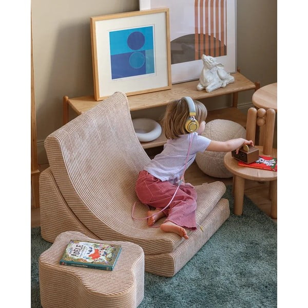 Světle hnědé manšestrové dětské křesílko Moon – Wigiwama-image-4
