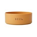 Hořčicově žlutá dětská miska Design Letters Mini Boss, ø 11 cm