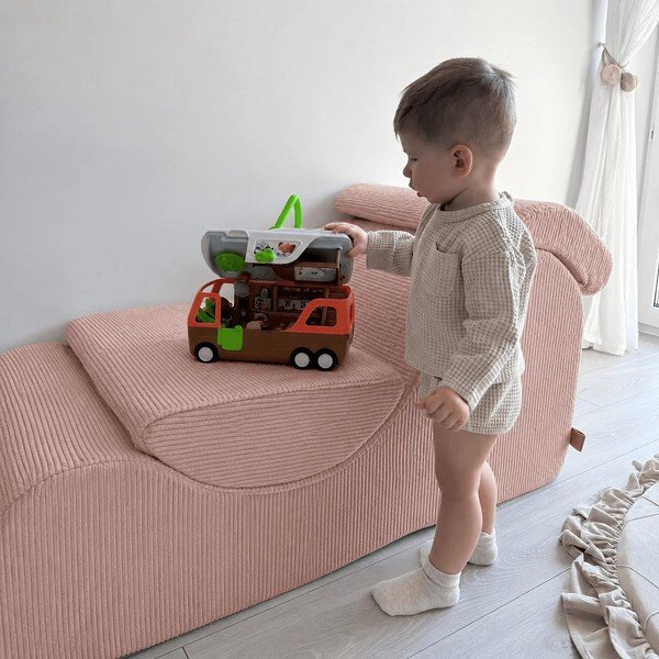 Krémové manšestrové dětské křesílko Wave – Meowbaby-image-1