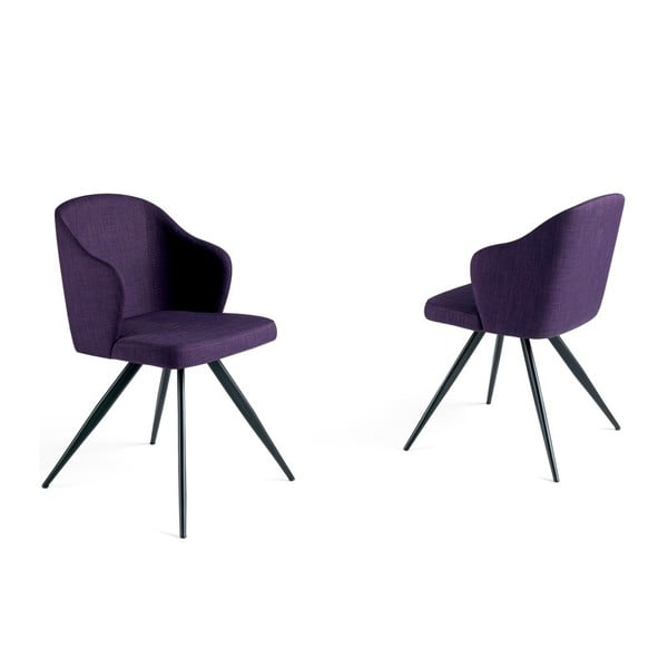 Sada 2 fialových jídelních židlí Ángel Cerdá Camile