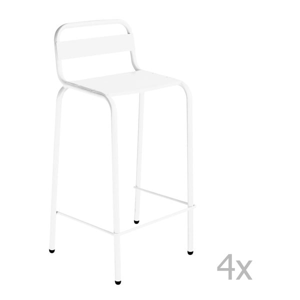 Sada 4 bílých  barových židlí Isimar Barcelonita