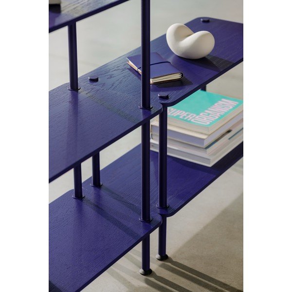 Modrý regál v dekoru dubu 80x127x35 cm Teidi – noo.ma-image-3