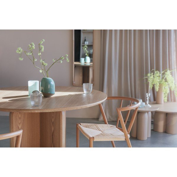Kulatý jídelní stůl v dekoru dubu ø 120 cm Laurent – White Label-image-4