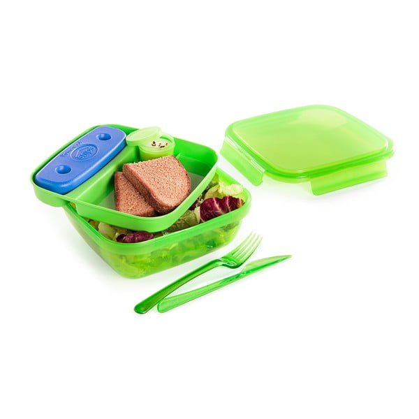 Zelený obědový box s příborem a chladičem Snips Lunch, 1,5 l-image-1