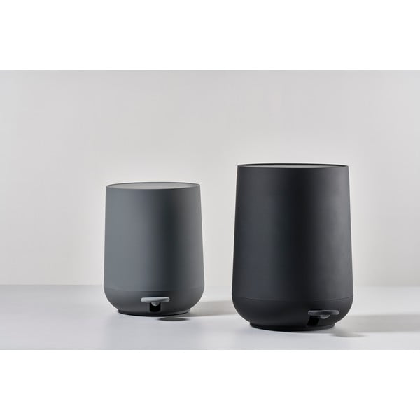 Tmavě šedý pedálový plastový odpadkový koš 5 l Nova – Zone-image-1