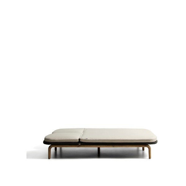 Tmavě šedé dvoumístné dřevěné polohovací zahradní lehátko Alipa – Kave Home-image-4
