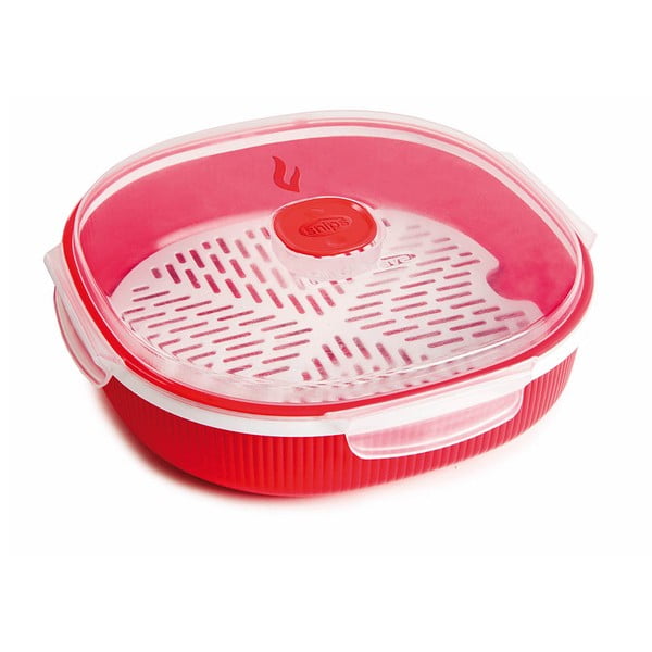 Červená sada na napařování potravin v mikrovlnce Snips Dish Steamer, 2 l-image-2