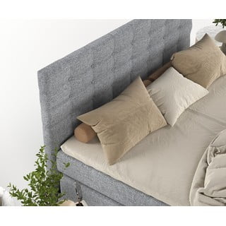 Šedá boxspring postel s úložným prostorem 200x200 cm Blend – Maison de Rêve