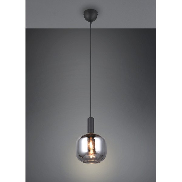 Černé závěsné svítidlo se skleněným stínidlem ø 20 cm Diva – Trio-image-1