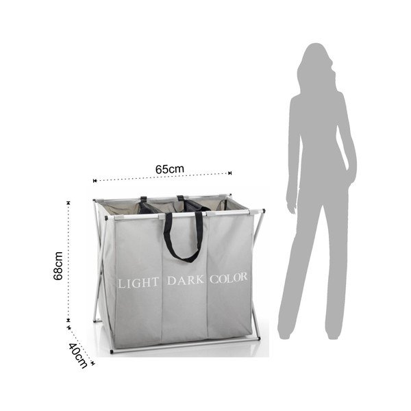 Šedý trojitý koš na prádlo Tomasucci Laundry-image-1