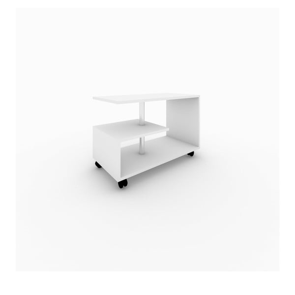 Bílý pojízdný konferenční stolek Karanfil