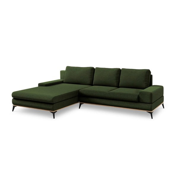 Lahvově zelená rozkládací rohová pohovka Windsor & Co Sofas Planet, levý roh-image-2