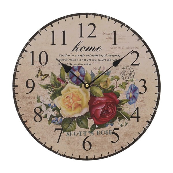Nástěnné hodiny InArt Rosas, ⌀ 34 cm