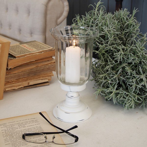 Svícen Candle Latern White