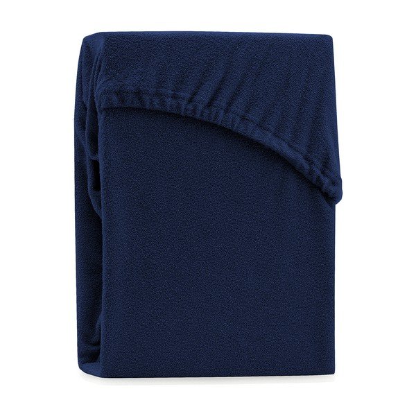 Tmavě modré napínací froté prostěradlo 140x200 cm Ruby – Restilo-image-2