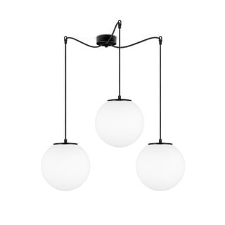 Černé tříramenné závěsné svítidlo s bílými stínidly Sotto Luce Tsuki, ⌀ 25 cm