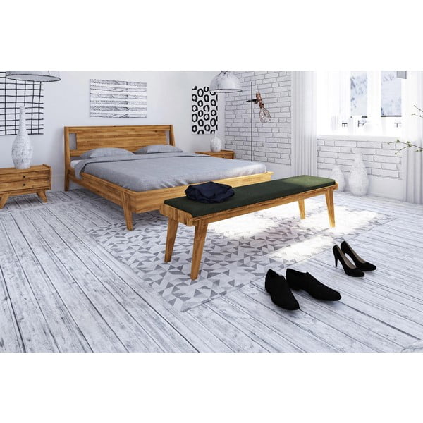 Lavice z dubového dřeva se zeleným sedákem Retro - The Beds-image-3