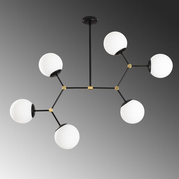 Černé závěsné svítidlo pro 6 žárovek Opviq lights Damar-image-1