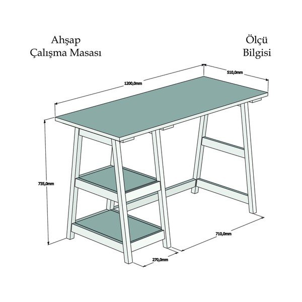 Hnědý pracovní stůl z borovicového masivu Perla-image-2