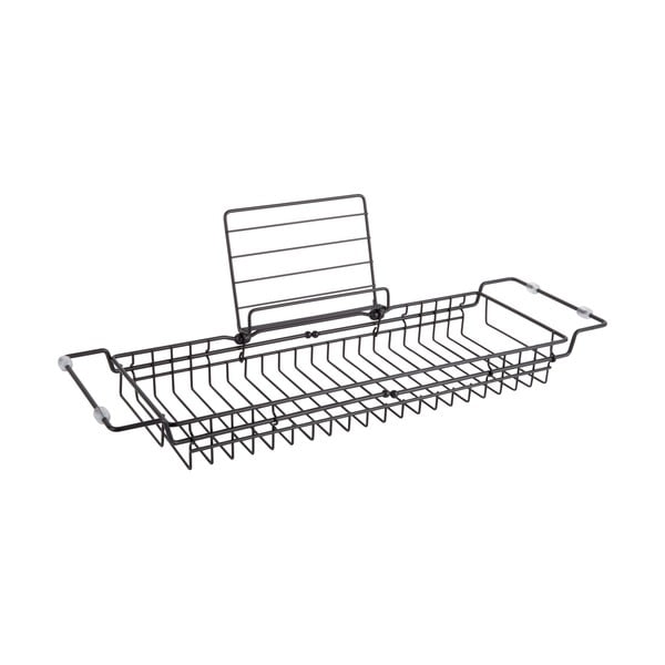 Černý kovový nastavitelný držák na vanu PT LIVING Tub, 61 - 86 cm