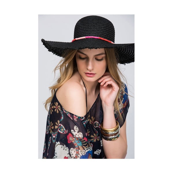 Růžovo-černý dámský klobouk NW Drew