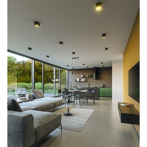 Černé závěsné svítidlo s kovovým stínidlem Tresos II – GTV-image-2