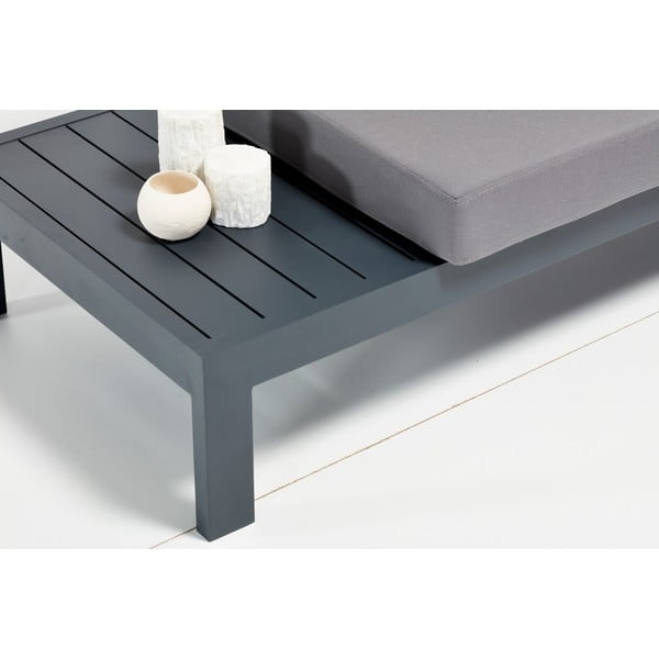 Černo-šedý hliníkový zahradní lounge set pro 3 Verona – Floriane Garden-image-2