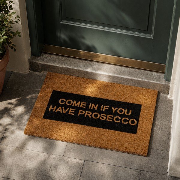 Rohožka z přírodního kokosového vlákna Artsy Doormats Come In If you Have Prosecco Glitter, 40 x 60 cm-image-1