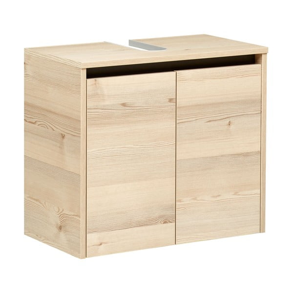 Závěsná skříňka pod umyvadlo v dekoru borovice v přírodní barvě 53x60 cm Quickset 393 – Pelipal