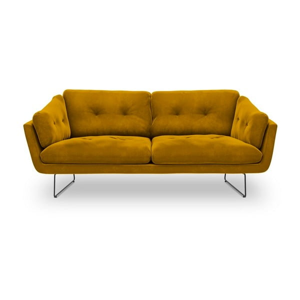 Žlutá pohovka se sametovým potahem Windsor & Co Sofas Gravity