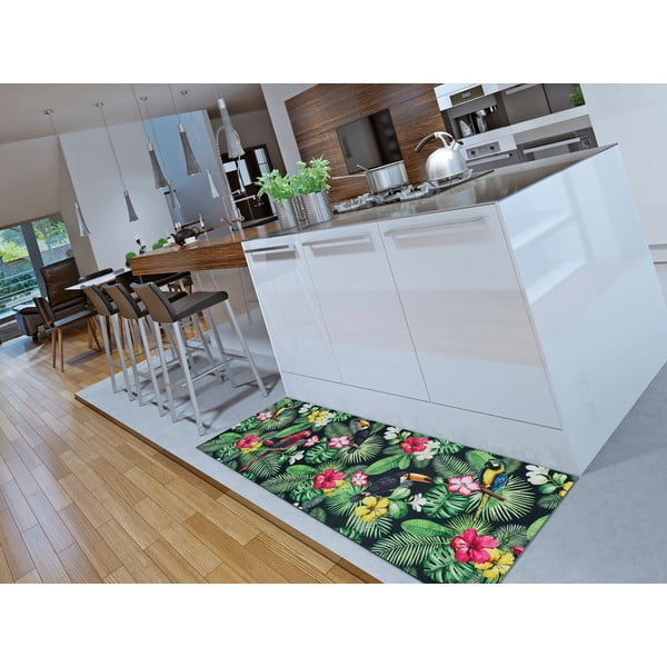 Zelený koberec běhoun 52x100 cm Sprinty Tropical – Universal-image-1