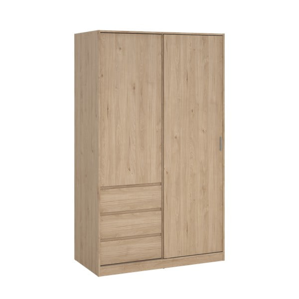 Šatní skříň v dekoru dubu s posuvnými dveřmi v přírodní barvě 119x200x60 cm Naia – Tvilum-image-2