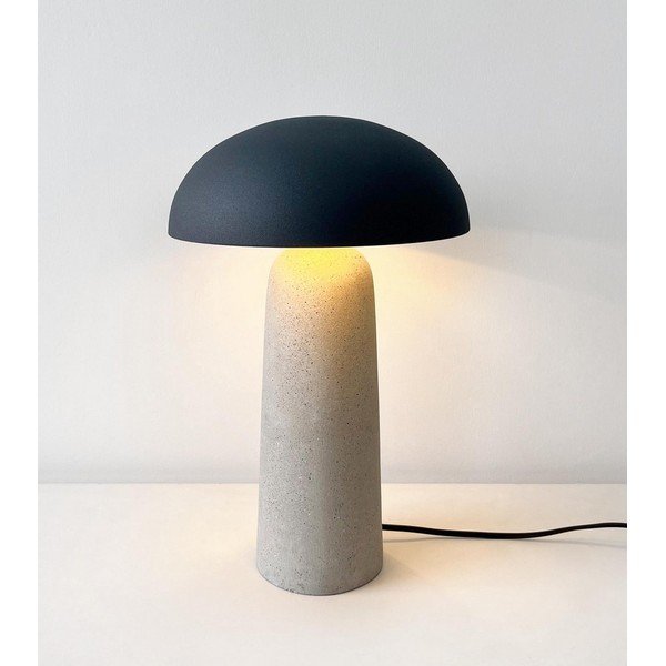 Šedá betonová stolní lampa s kovovým stínidlem (výška 39,5 cm) Delphine – Bizzotto-image-1