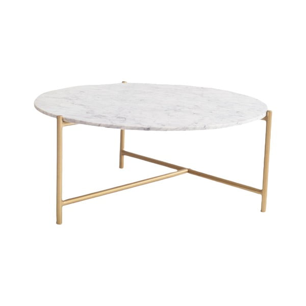 Bílý mramorový kulatý konferenční stolek ø 80 cm Morgans – Really Nice Things