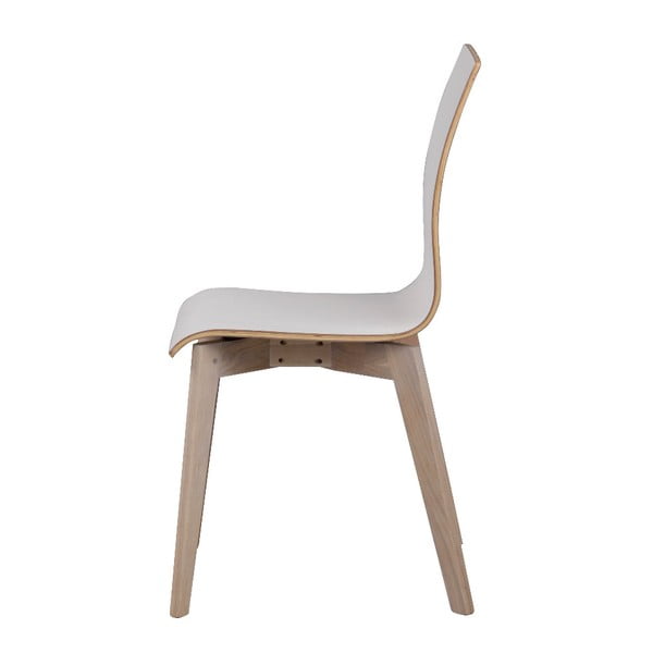 Bílá jídelní židle se světle hnědými nohami Rowico Grace-image-1