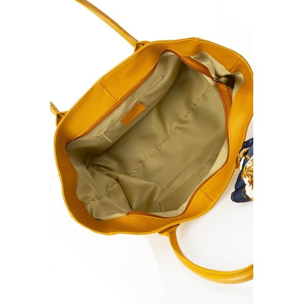 Žlutá kožená kabelka Giorgio Costa Nina-image-3