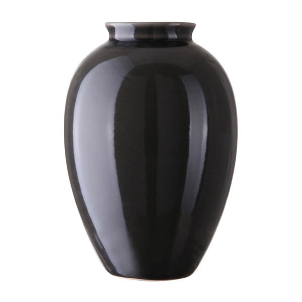 Černá kameninová váza A Simple Mess Anita, výška 20 cm