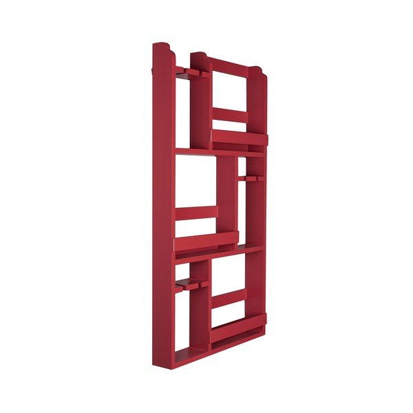 Červený nástěnný regál na víno z kaučukového dřeva počet lahví 12 80x120x10 cm Myron – Dutchbone-image-2