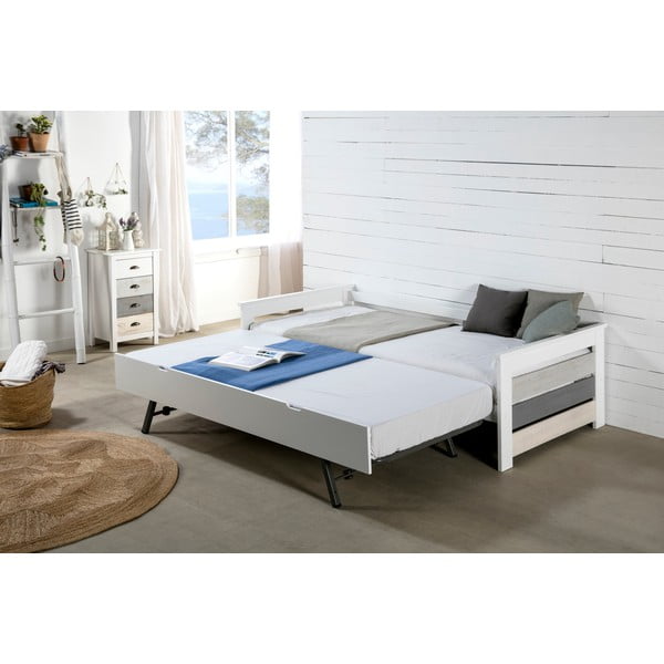 Vysoká bílo-šedá komoda se 4 šuplíky Marckeric Romantica, 46 x 80 cm-image-1