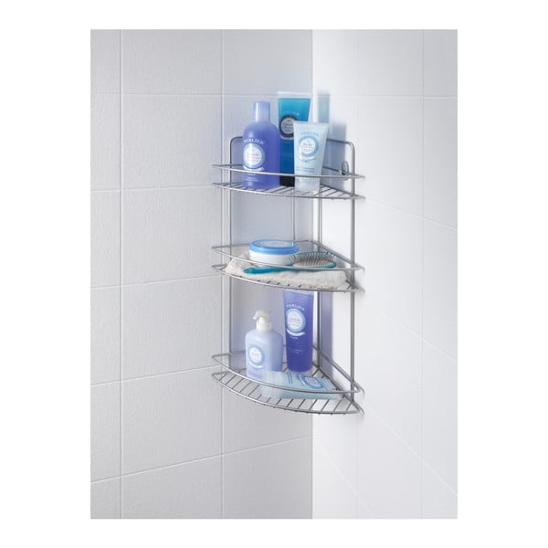 Nástěnná rohová koupelnová polička se třemi patry Metaltex Ref-image-1