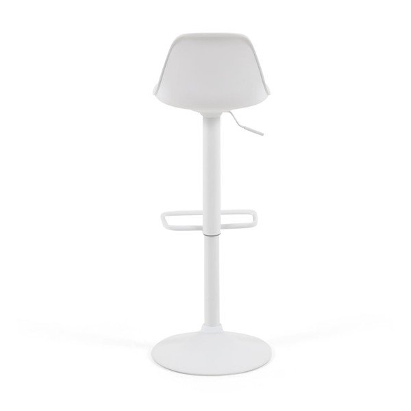 Matně bílá barová židle s nastavitelnou výškou z imitace kůže (výška sedáku 60 cm) Orlando-T – Kave Home-image-3