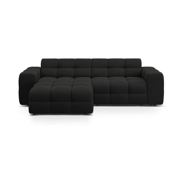 Černá rohová pohovka (levý roh/s lenoškou) Kendal – Micadoni 