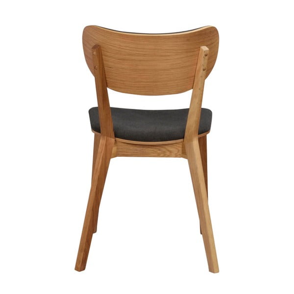 Hnědá dubová jídelní židle s tmavě šedým sedákem Rowico Cato-image-2