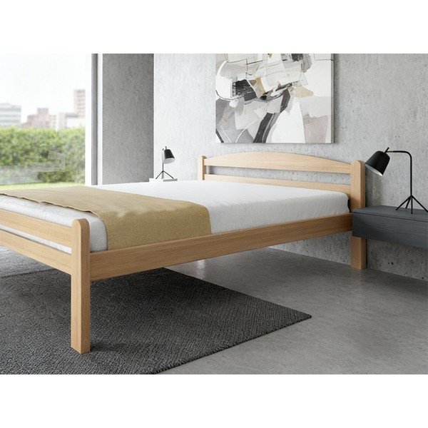 Dvoulůžková postel z bukového dřeva s roštem 180x200 cm v přírodní barvě Bellariva – B.E.S.-image-1