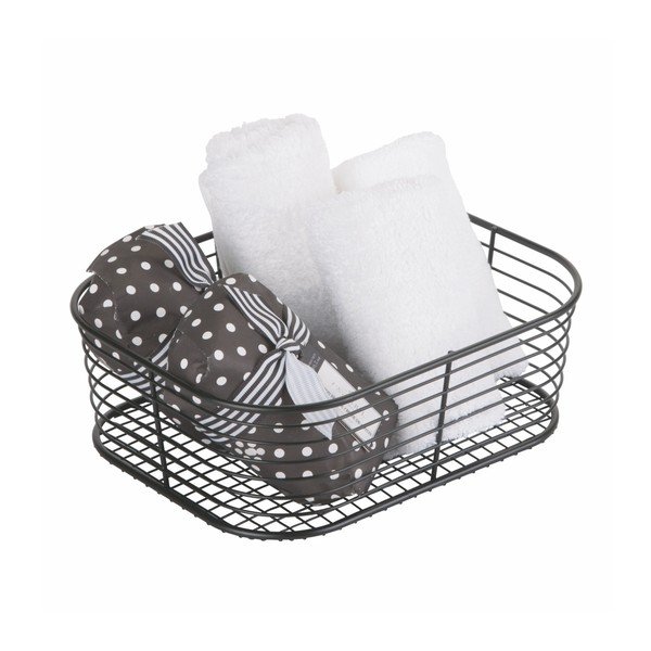 Černý úložný košík iDesign Vienna, 23,8 x 18,4 cm-image-3