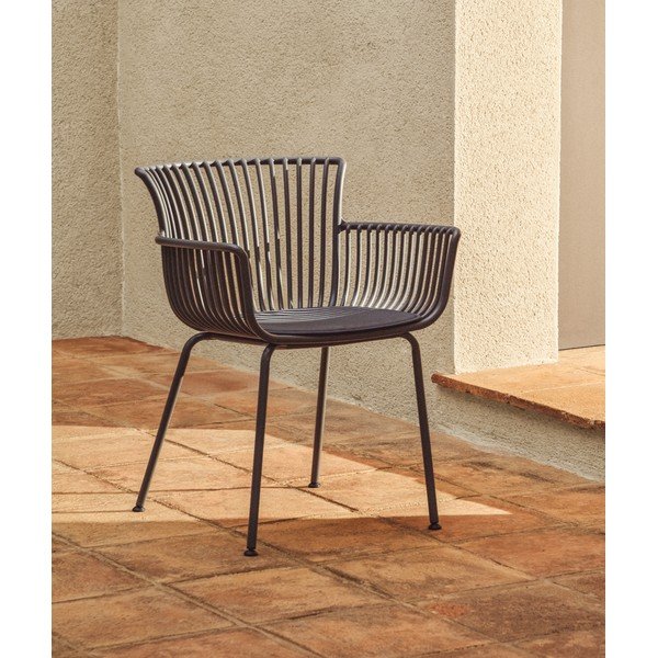 Tmavě šedá zahradní židle Surpika – Kave Home-image-1