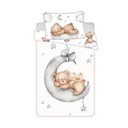 Bílé bavlněné dětské povlečení do postýlky 100x135 cm Teddy Bear "Ribbon" – Jerry Fabrics