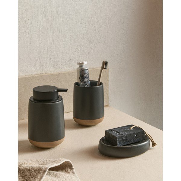 Tmavě šedá keramická mýdlenka Silma – Kave Home-image-2