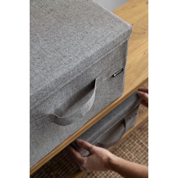 Šedý látkový úložný box s víkem 31x41x22 cm Soft Storage Medium – Bigso-image-2